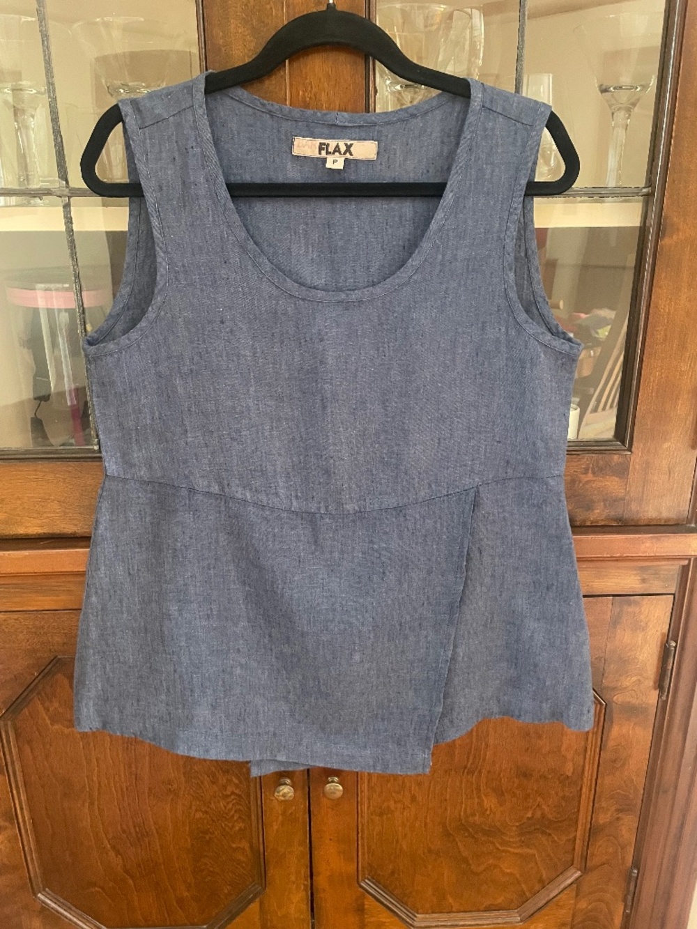 Flax, denim blue, size P, 100% linen